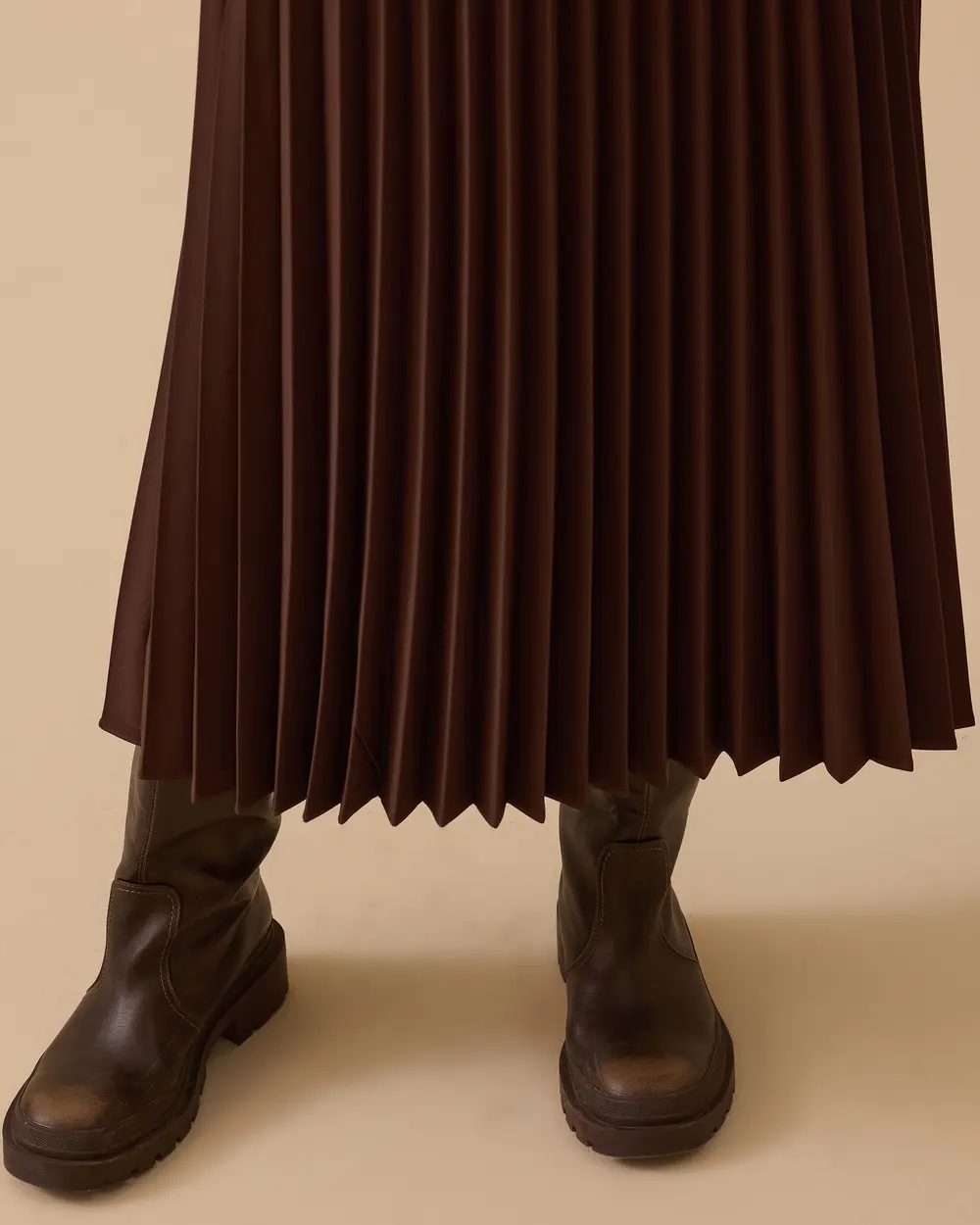 Esnek Bel Pliseli Basic Etek