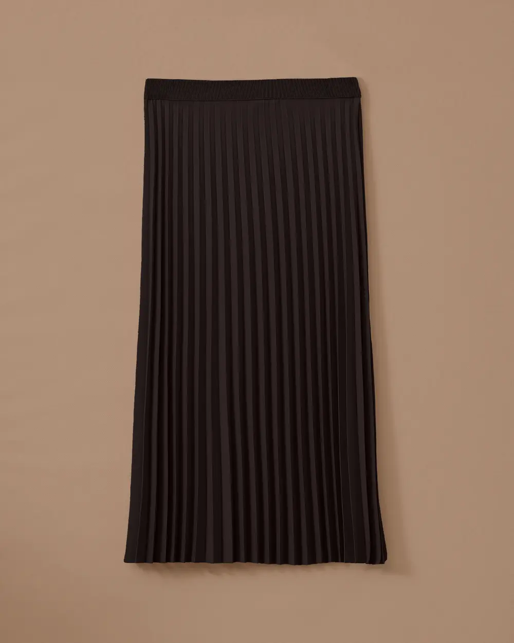 Plus Size Elastic Waist Pleated Basic Skirt