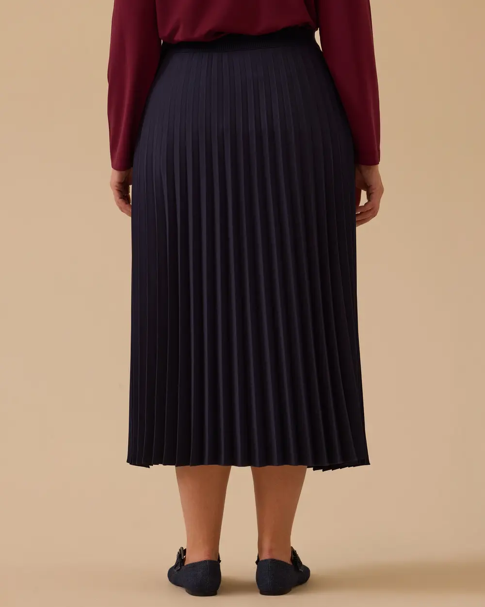Büyük Beden Esnek Bel Pliseli Basic Etek