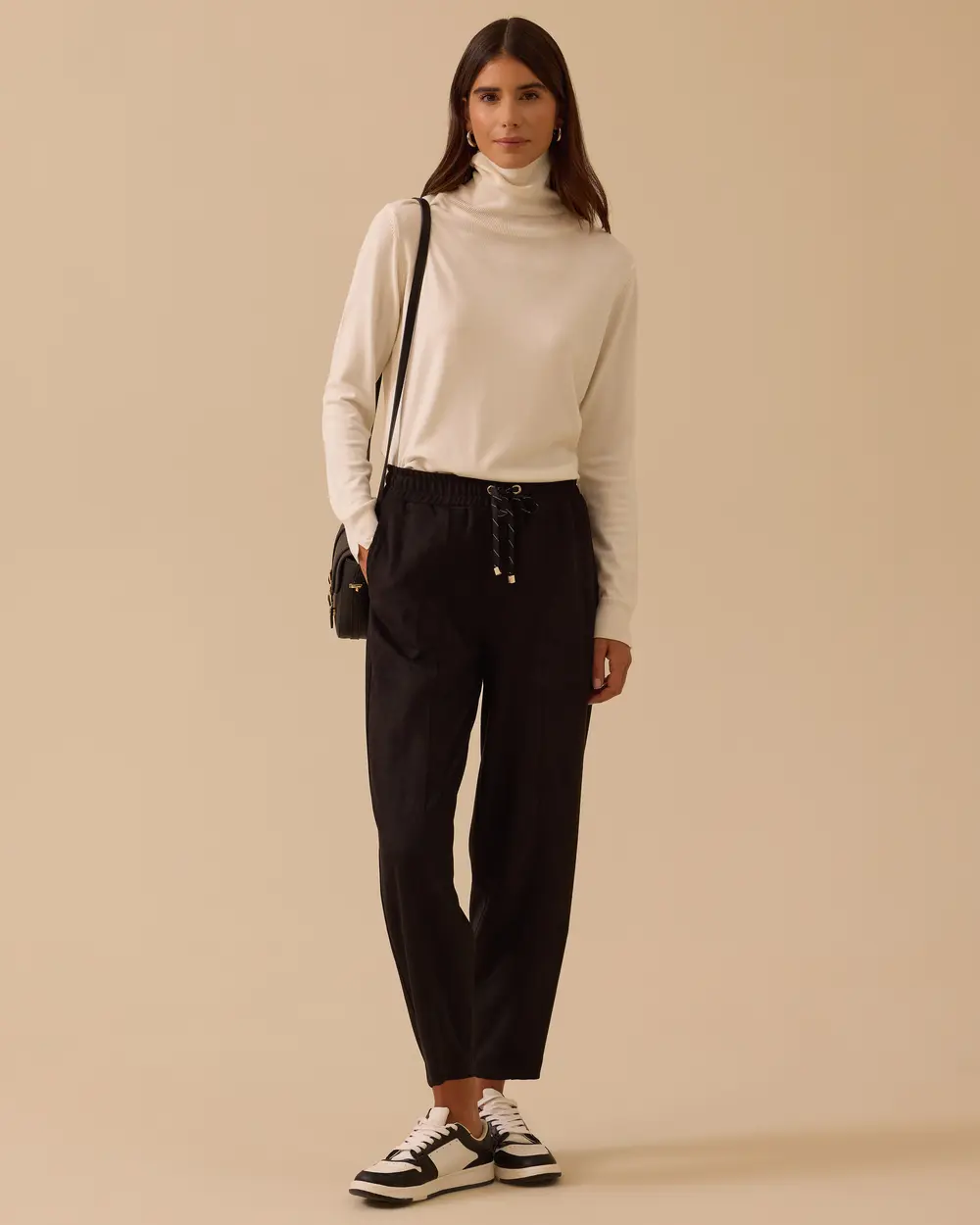 Tam Balıkçı Yaka Örme Triko Bluz