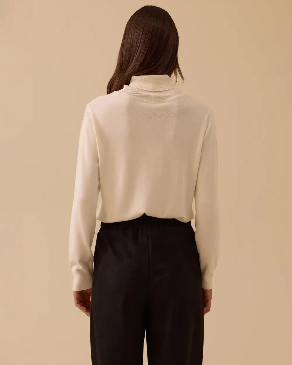 Tam Balıkçı Yaka Örme Triko Bluz