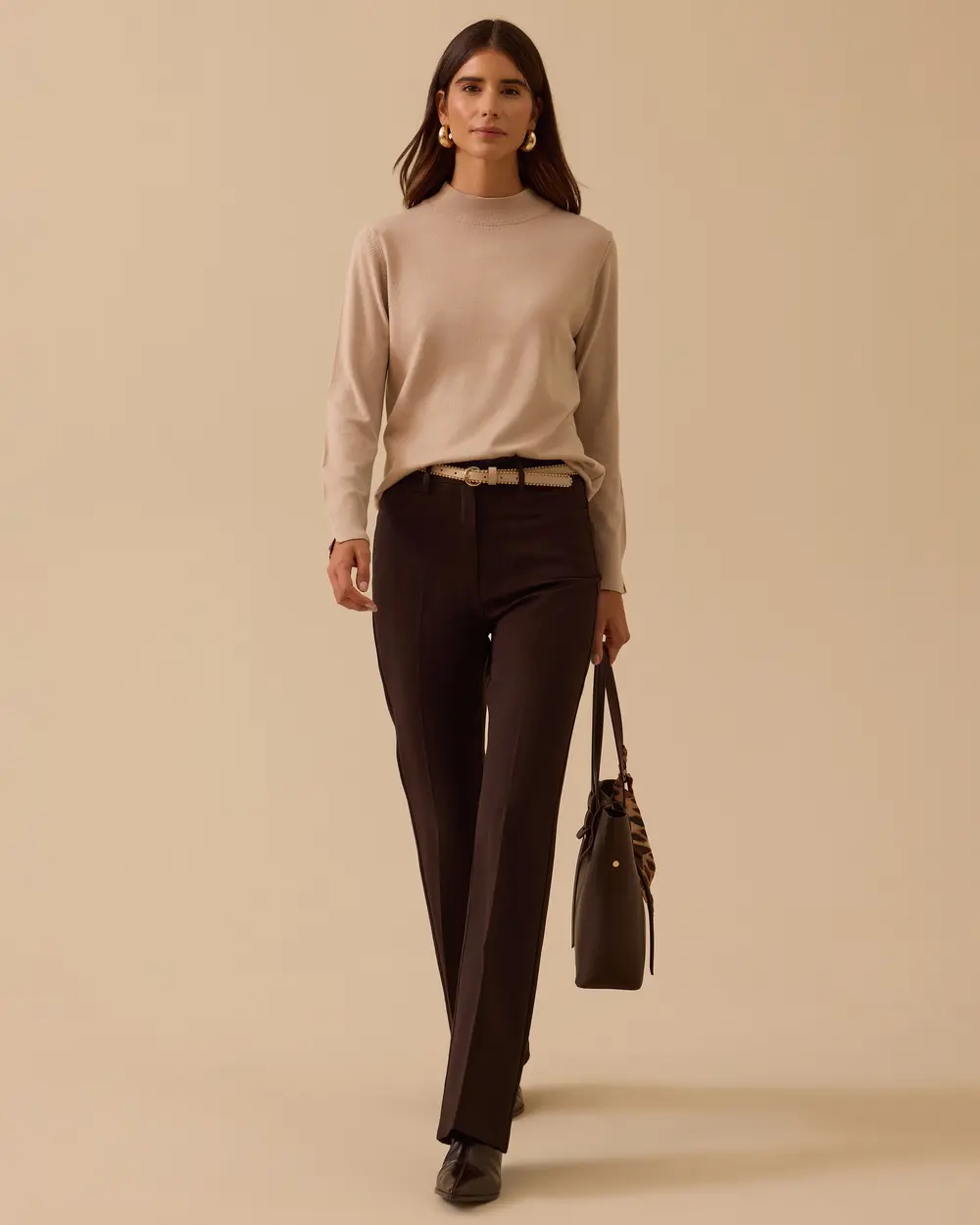 Half Turtleneck Basic Sweater Blouse