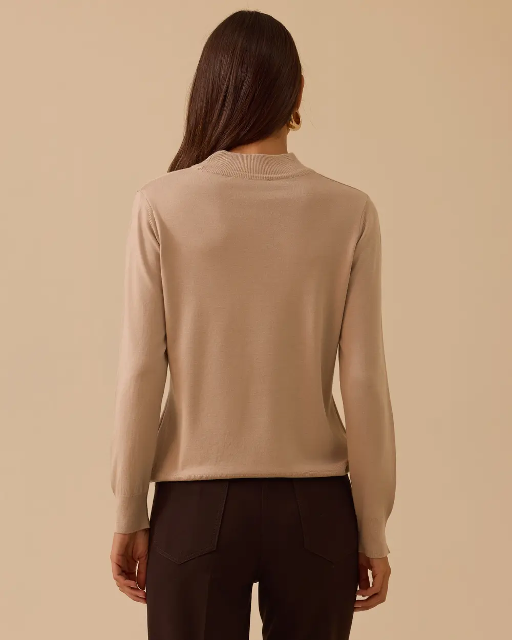 Half Turtleneck Basic Sweater Blouse