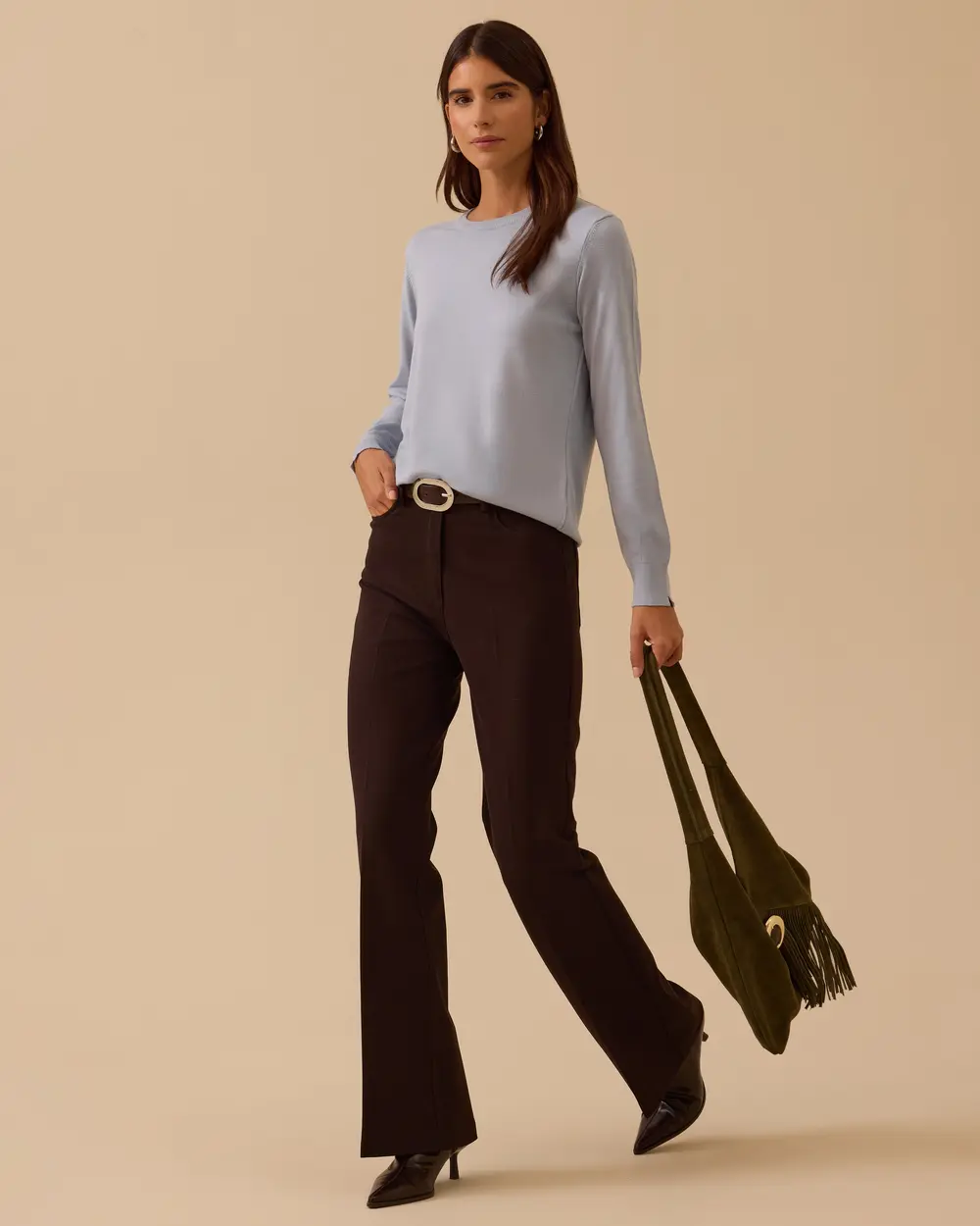 Sıfır Yaka Basic Triko Bluz