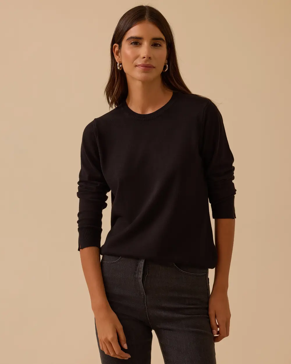 Sıfır Yaka Basic Triko Bluz