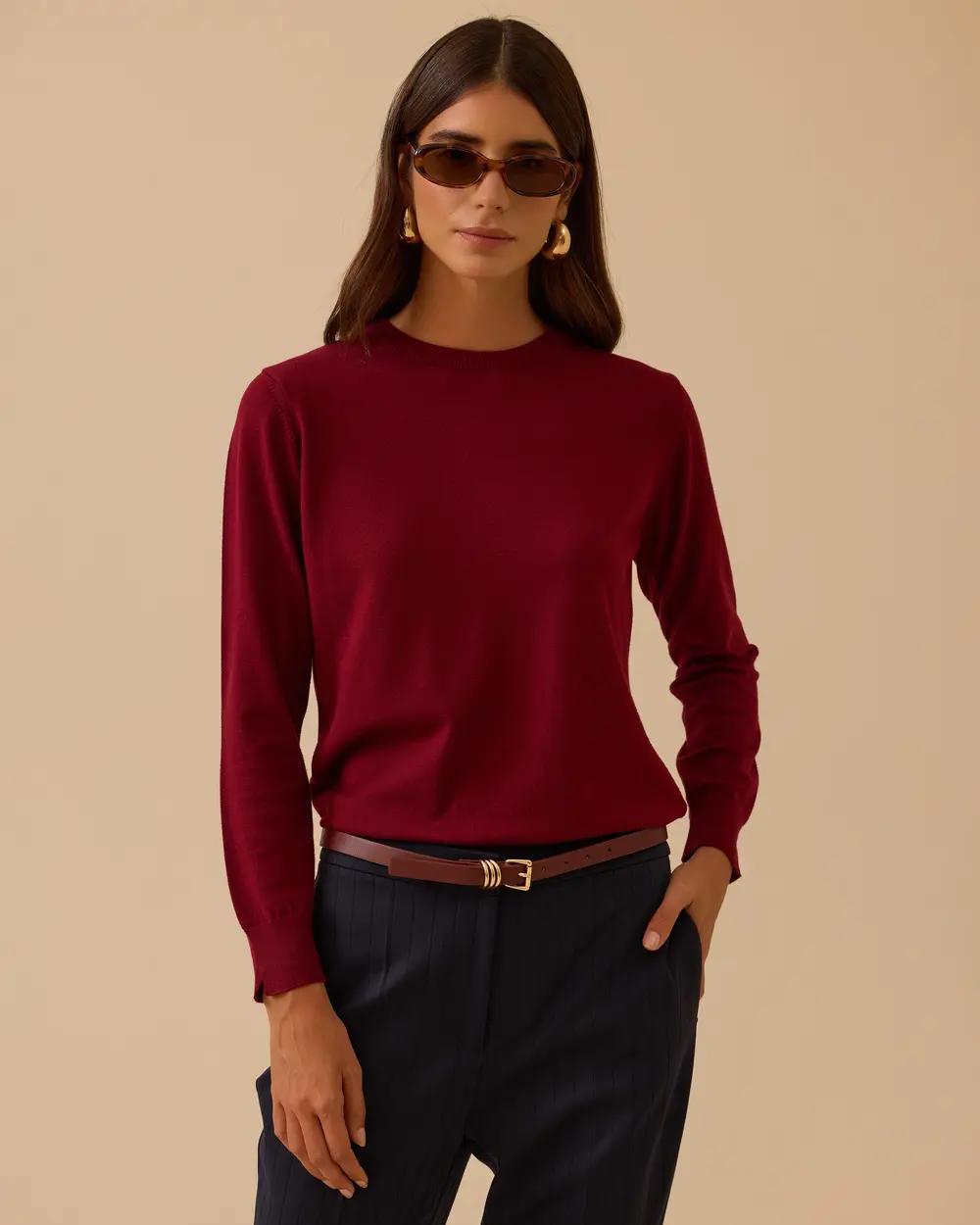 Sıfır Yaka Basic Triko Bluz