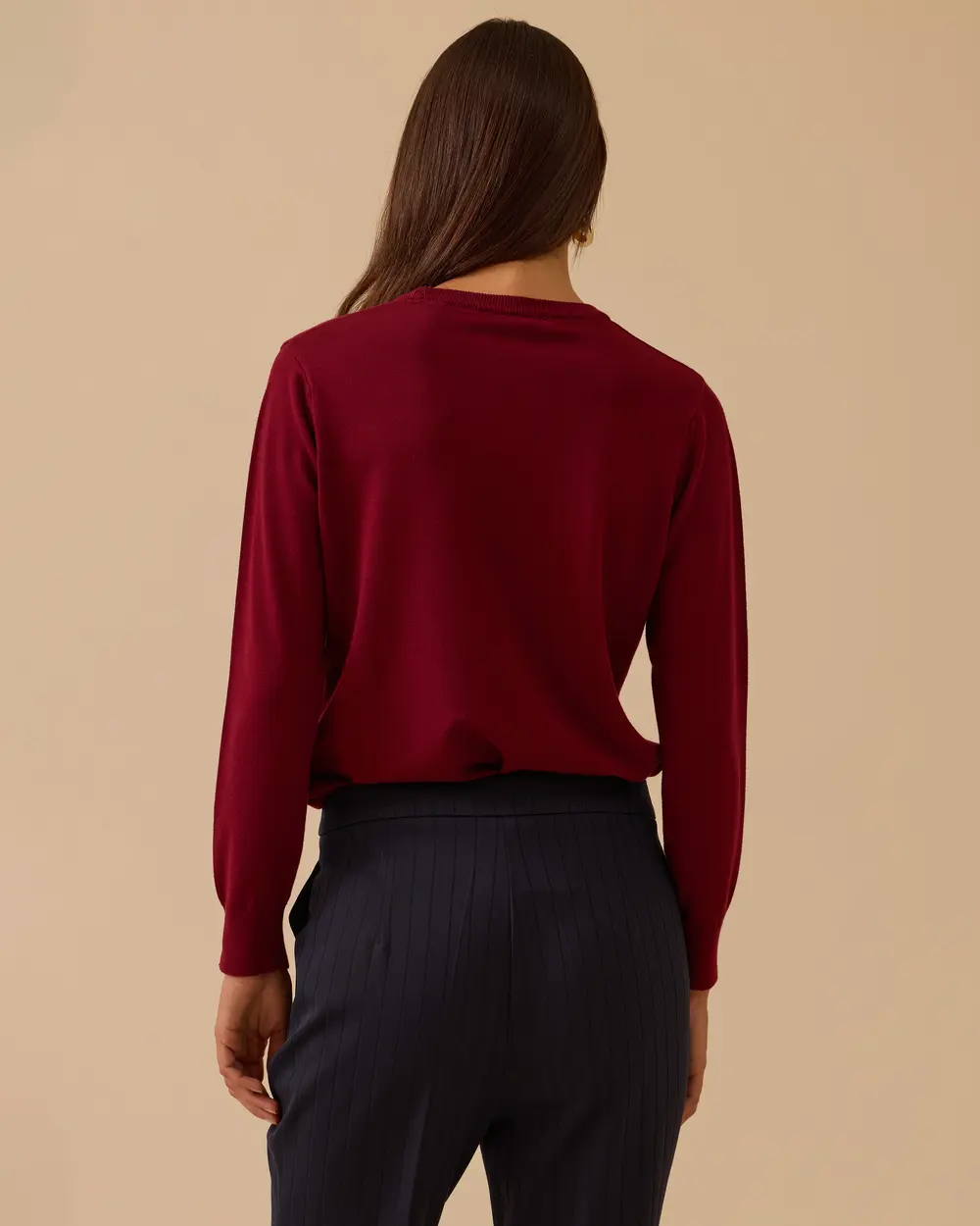 Sıfır Yaka Basic Triko Bluz