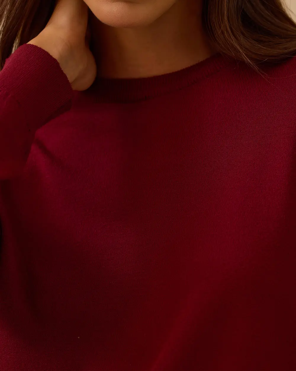 Sıfır Yaka Basic Triko Bluz