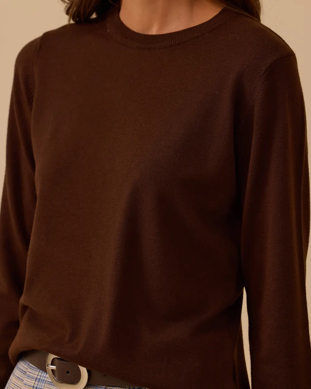 Sıfır Yaka Basic Triko Bluz