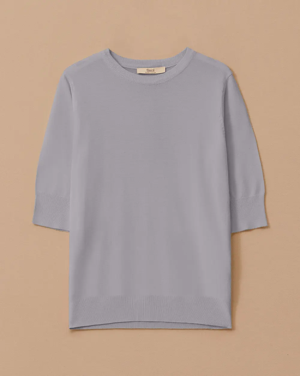 Short Sleeve Basic Sweater Blouse