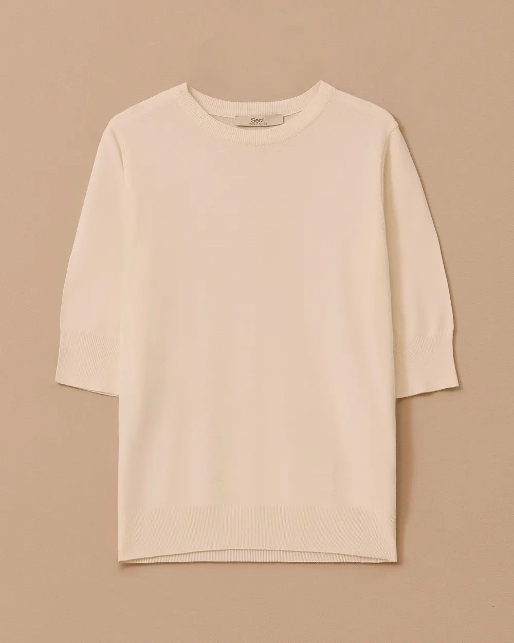 Short Sleeve Basic Sweater Blouse