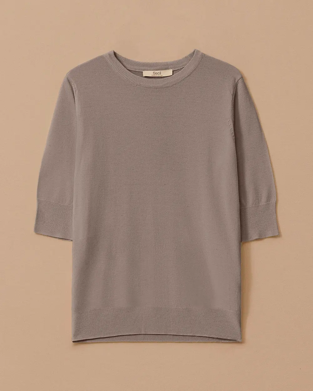 Short Sleeve Basic Sweater Blouse