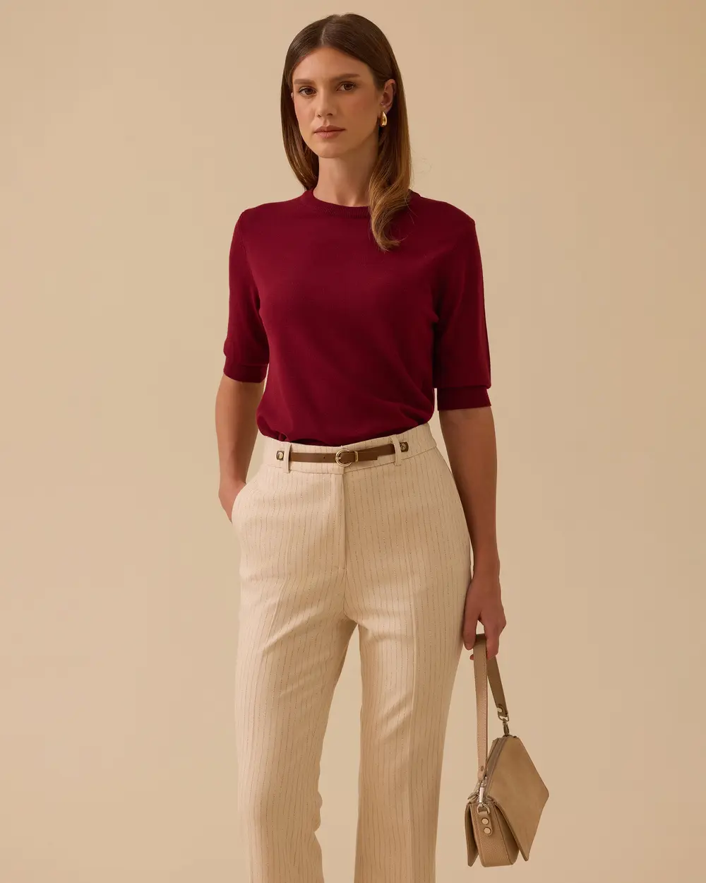 Kısa Kollu Basic Triko Bluz