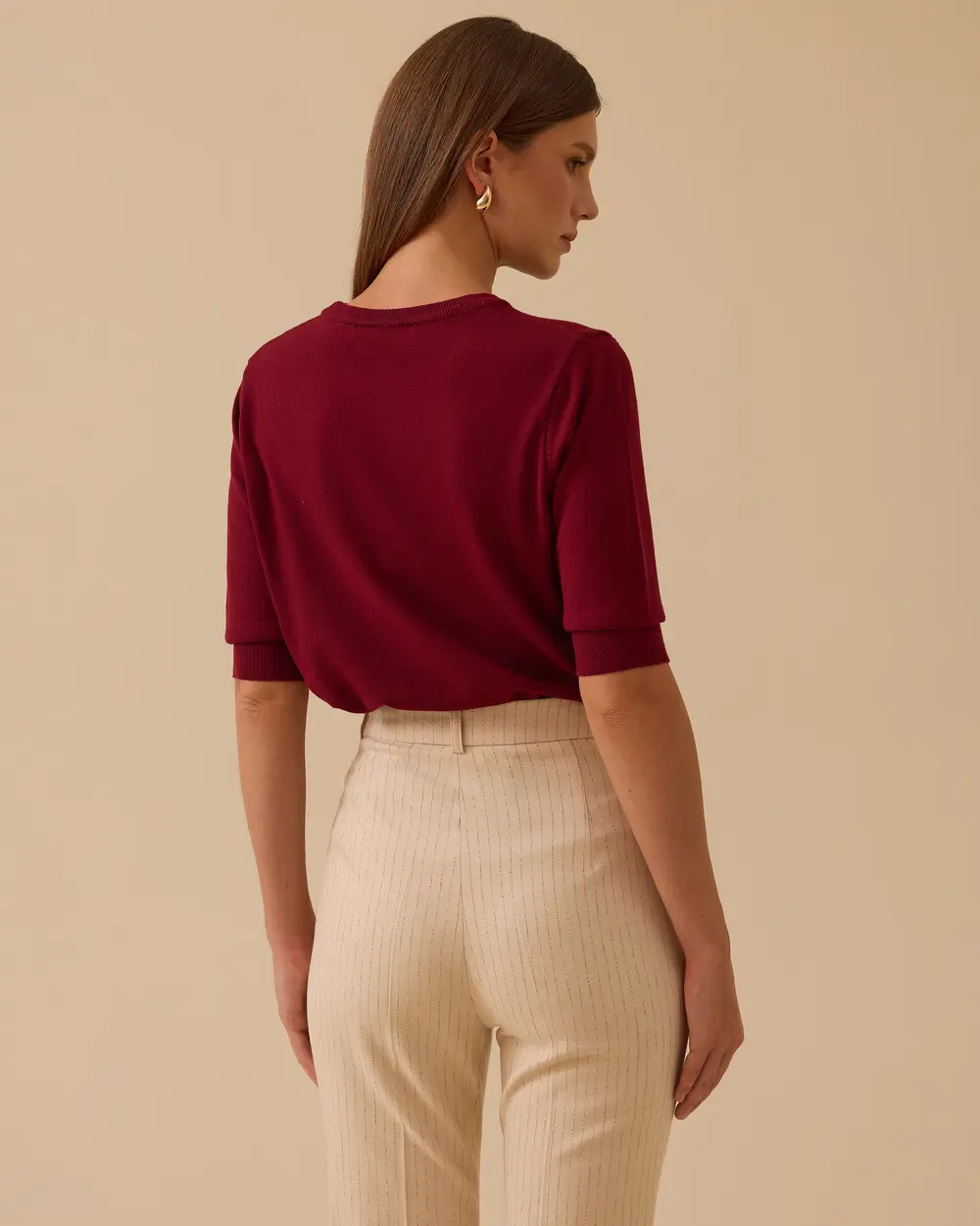 Kısa Kollu Basic Triko Bluz