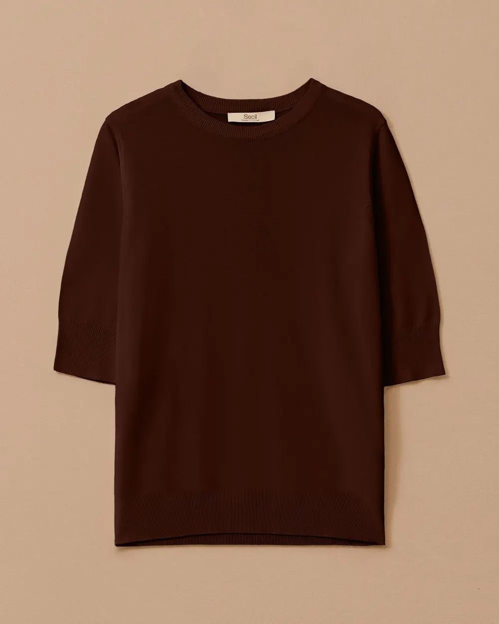 Short Sleeve Basic Sweater Blouse