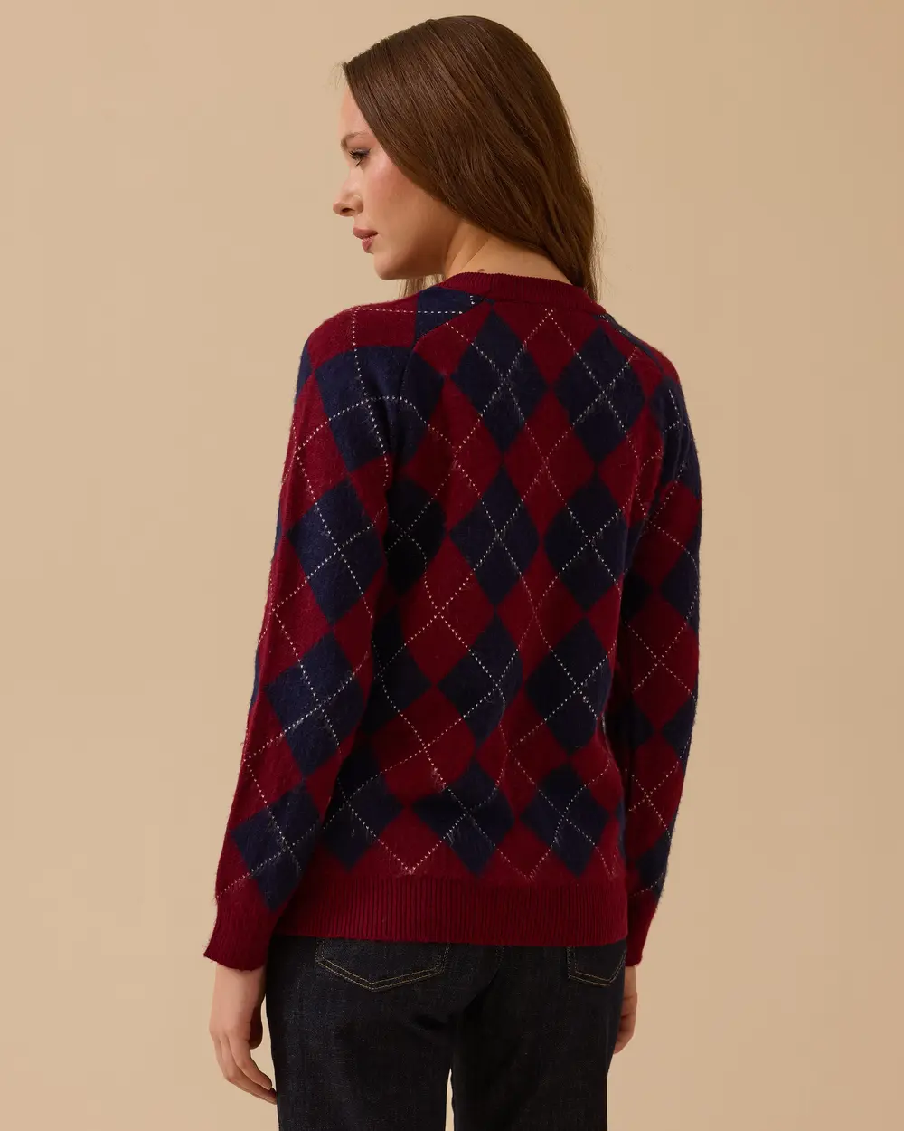 Baklava Desenli Triko Kazak