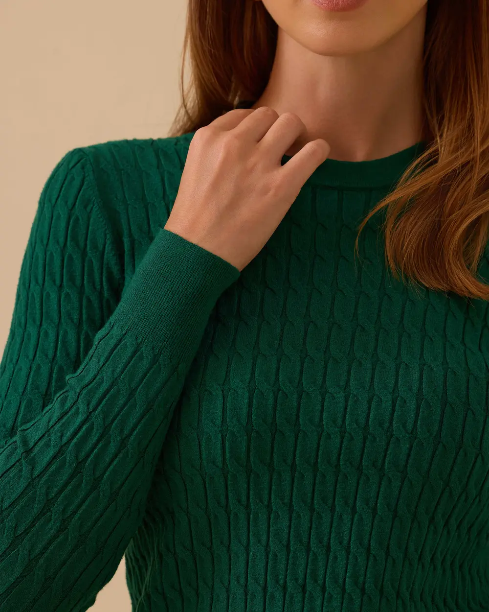 Örgü Desen Sıfır Yaka Triko