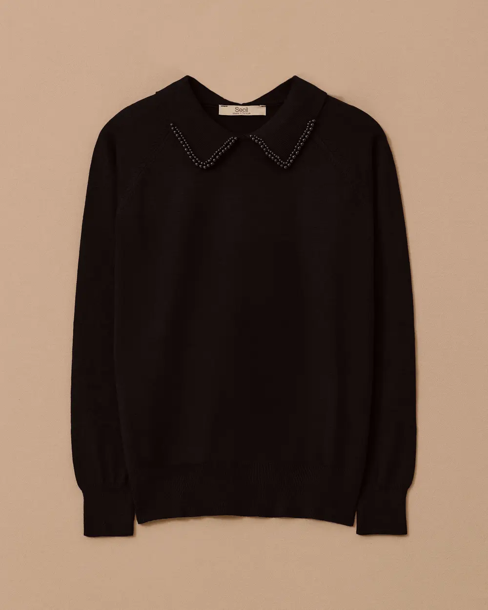 Bead Detailed Waist Length Sweater