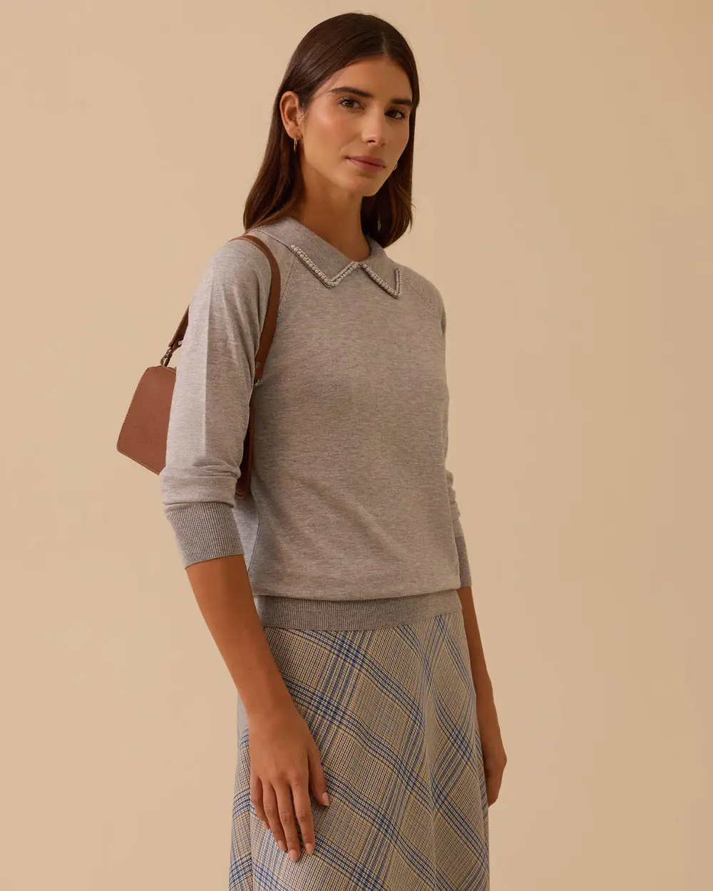 Bead Detailed Waist Length Sweater