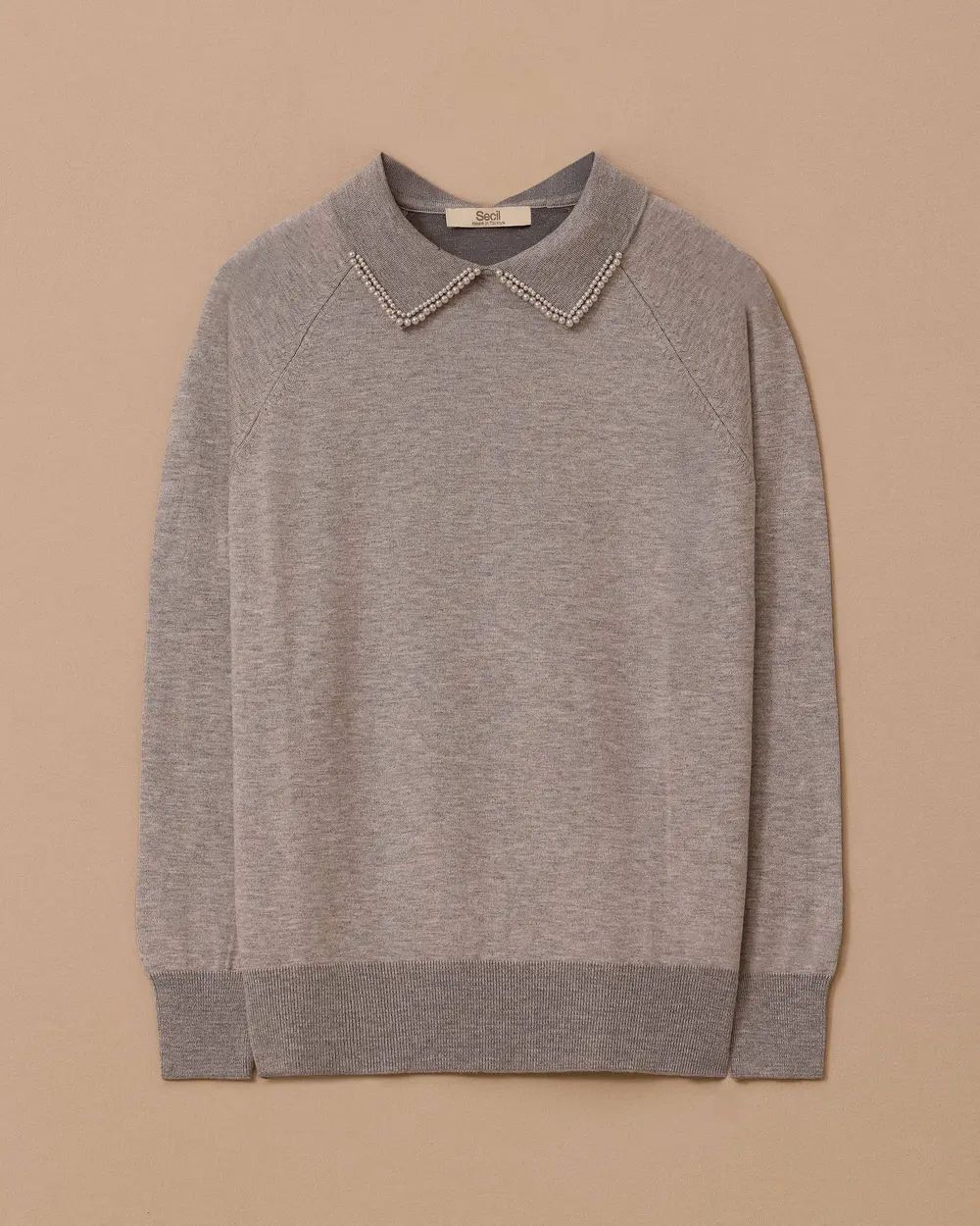 Bead Detailed Waist Length Sweater