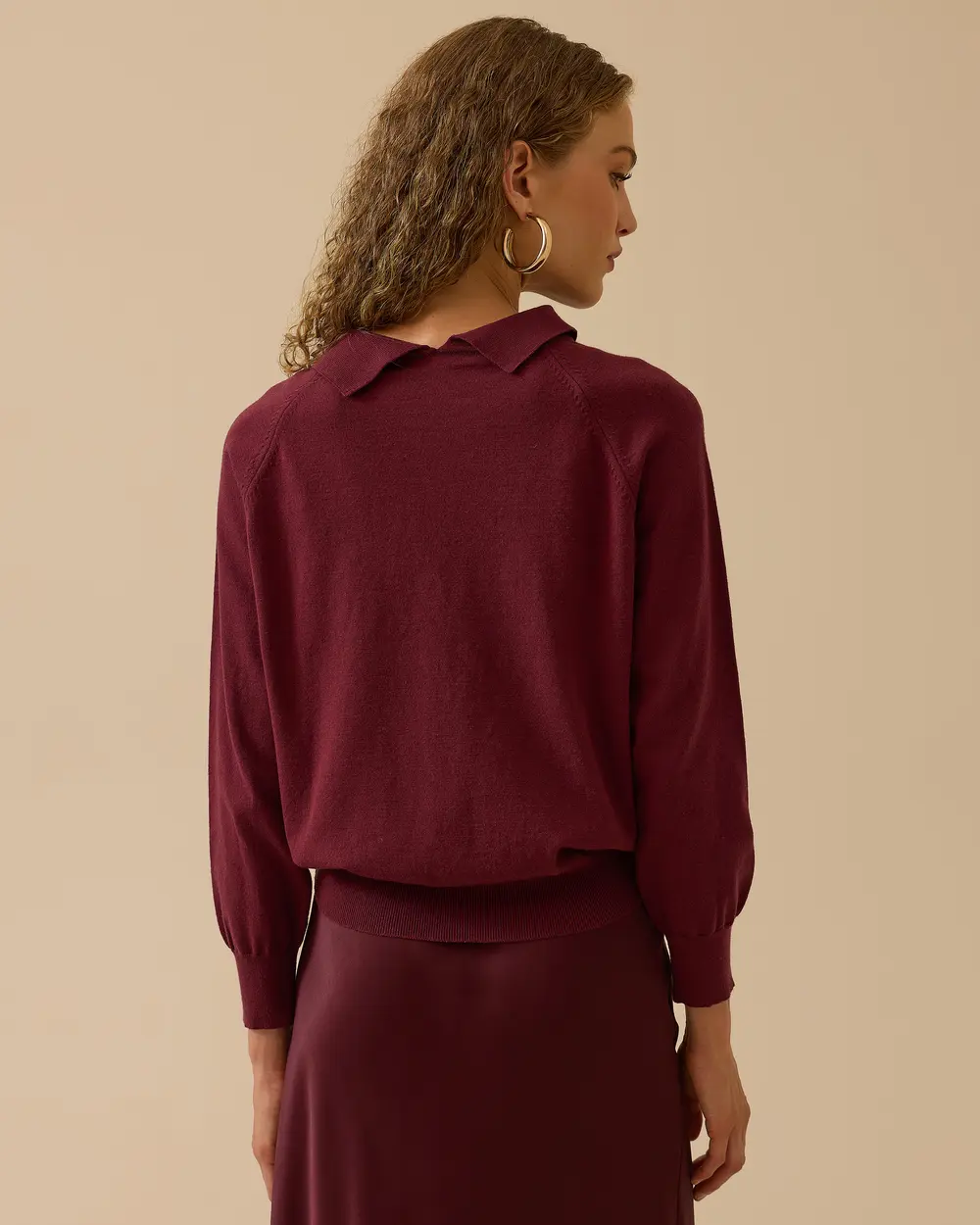 Boncuk Detaylı Bel Boy Triko Bluz