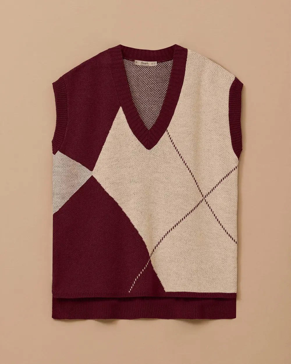 V-Neck Block Transition Sweater