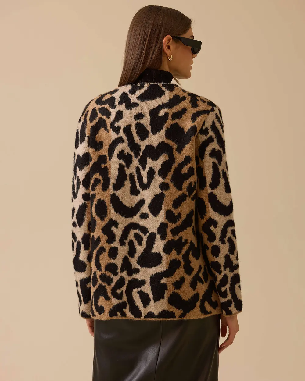 Leopard Print Buttoned Cardigan