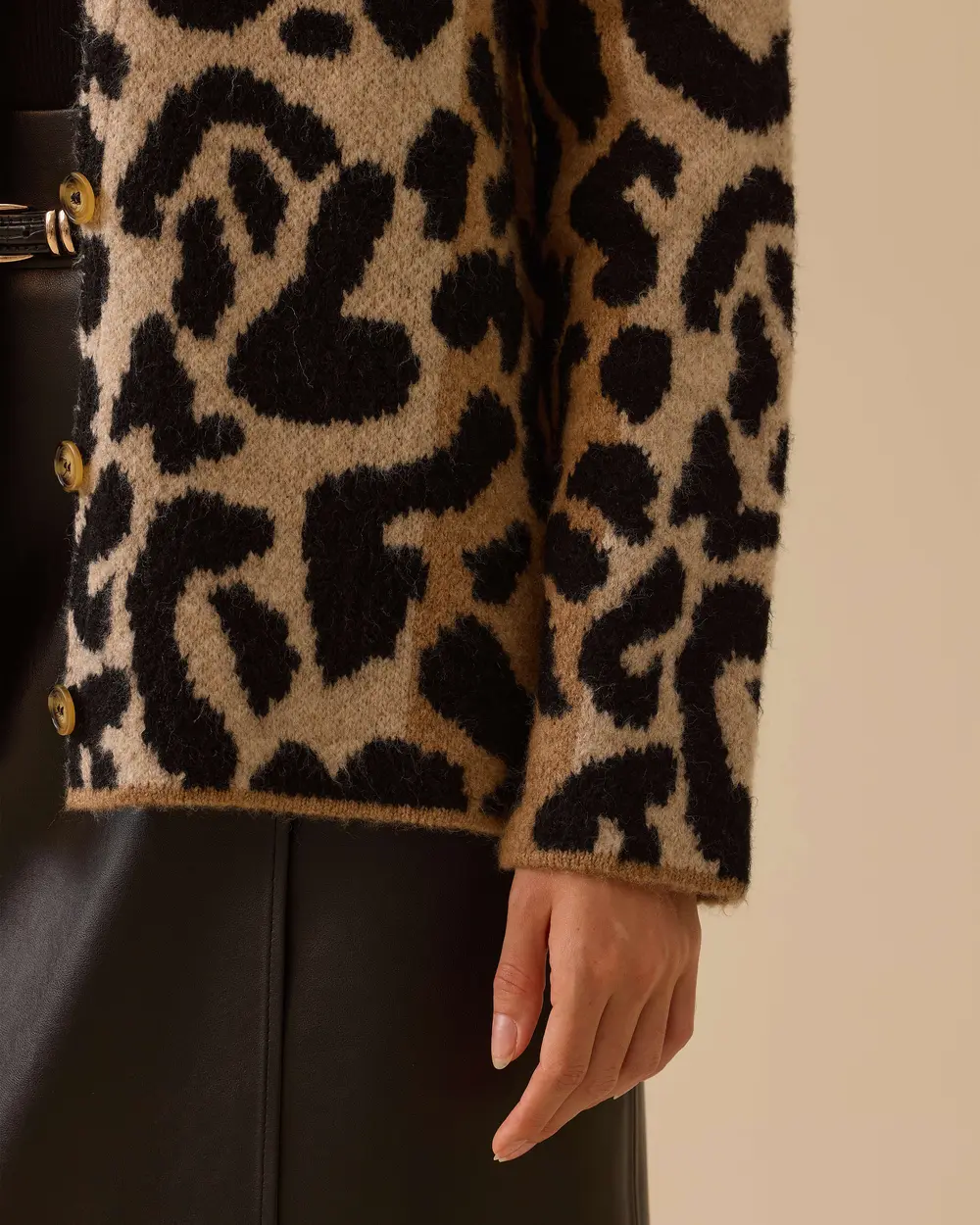 Leopard Print Buttoned Cardigan