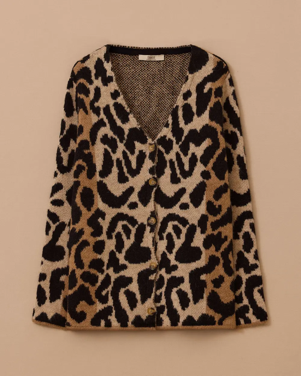 Leopard Print Buttoned Cardigan
