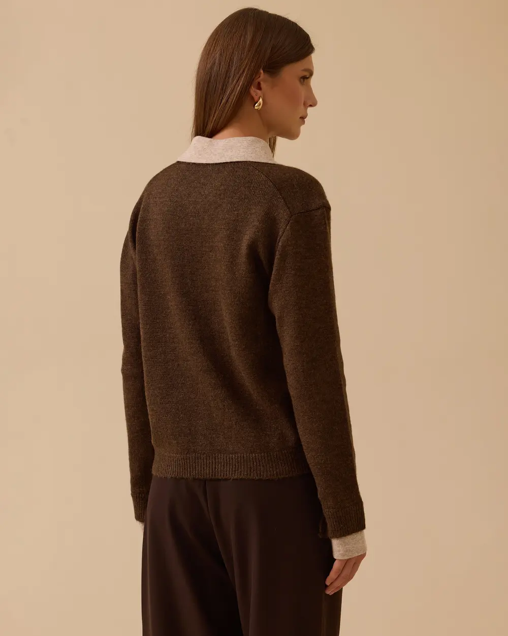 Gömlek Yaka Basic Triko Bluz