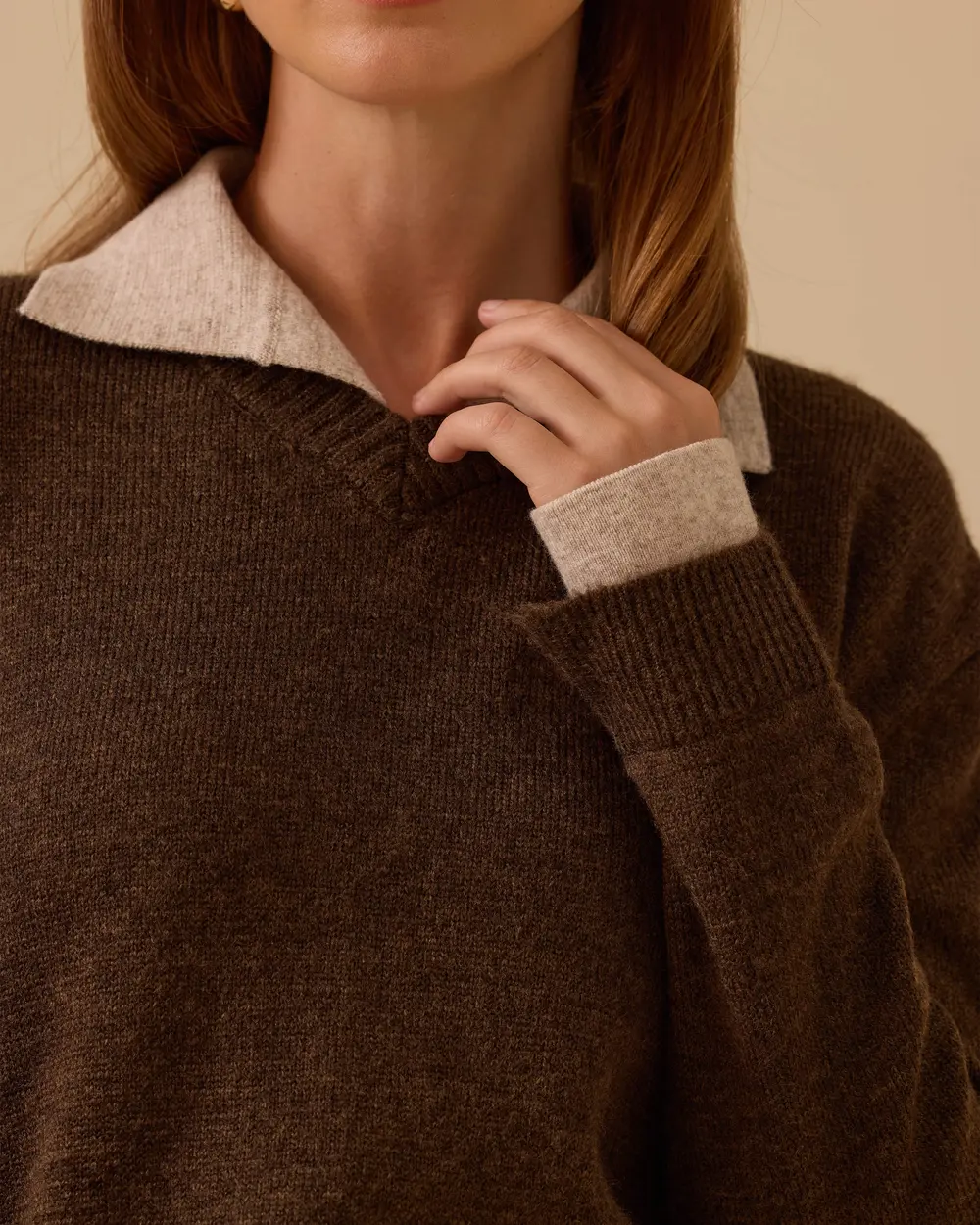 Gömlek Yaka Basic Triko Bluz