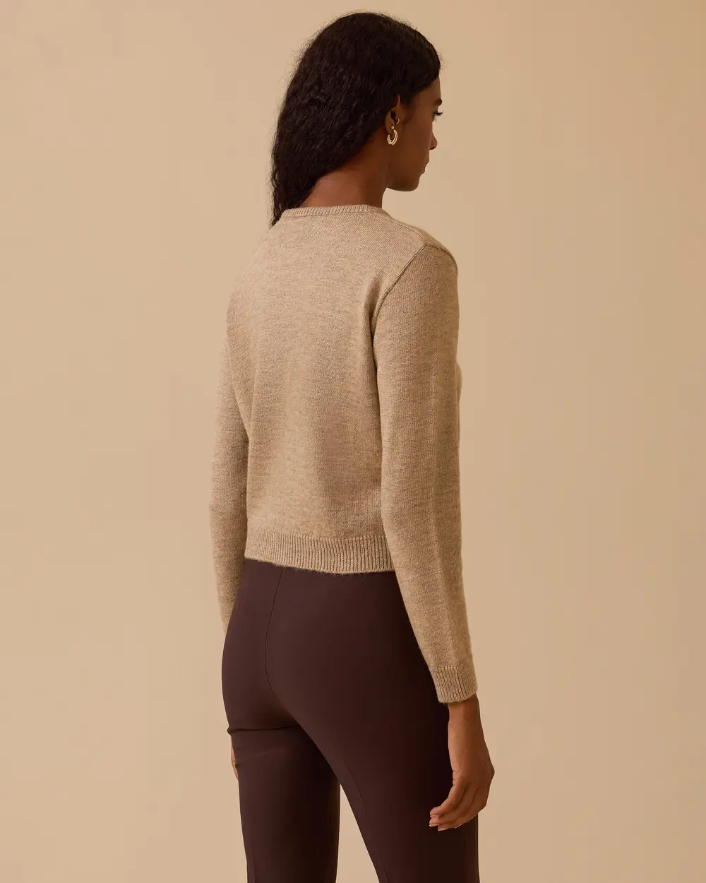 Düğmeli Bel Boy Triko Hırka