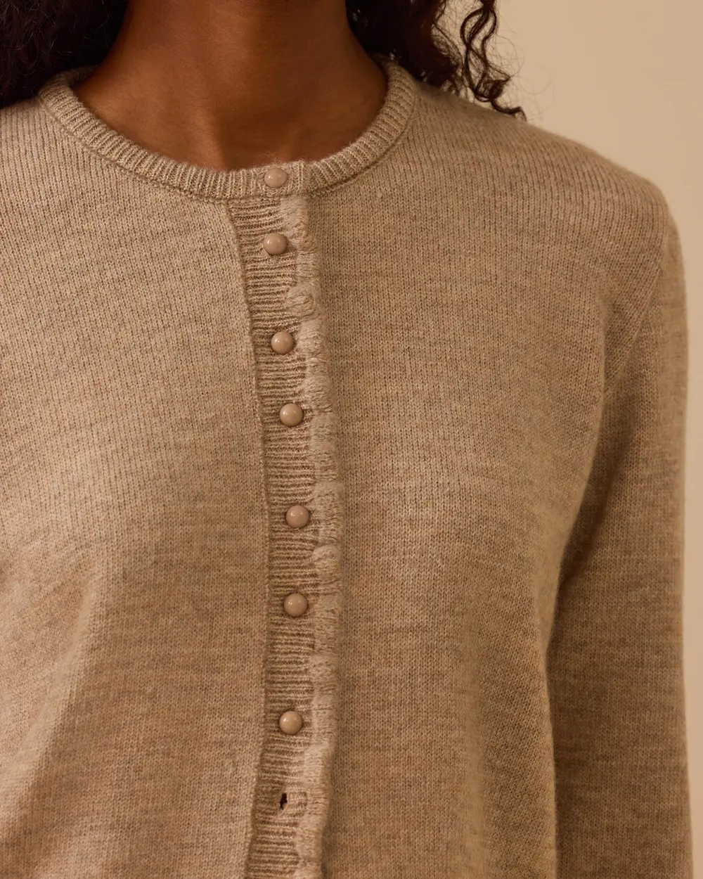 Düğmeli Bel Boy Triko Hırka