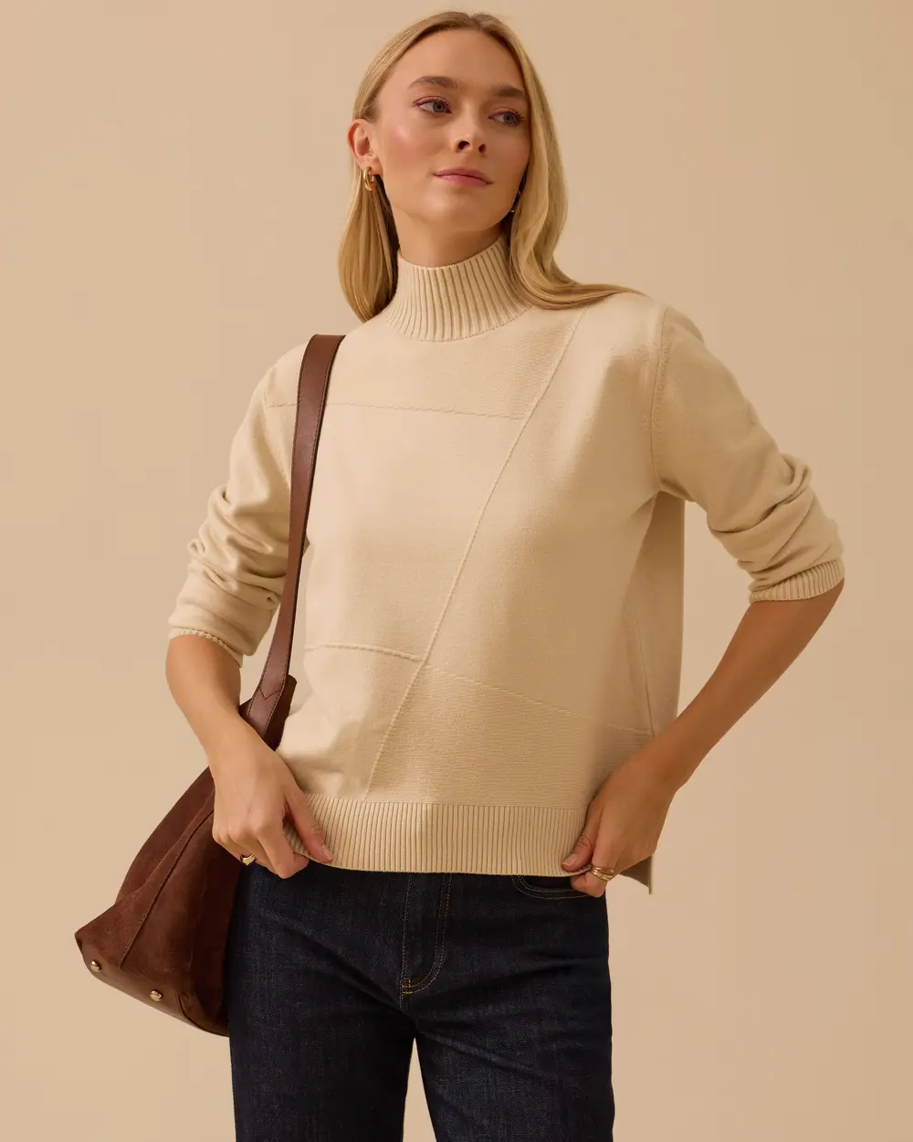 Uzun Kollu Örme Triko Kazak