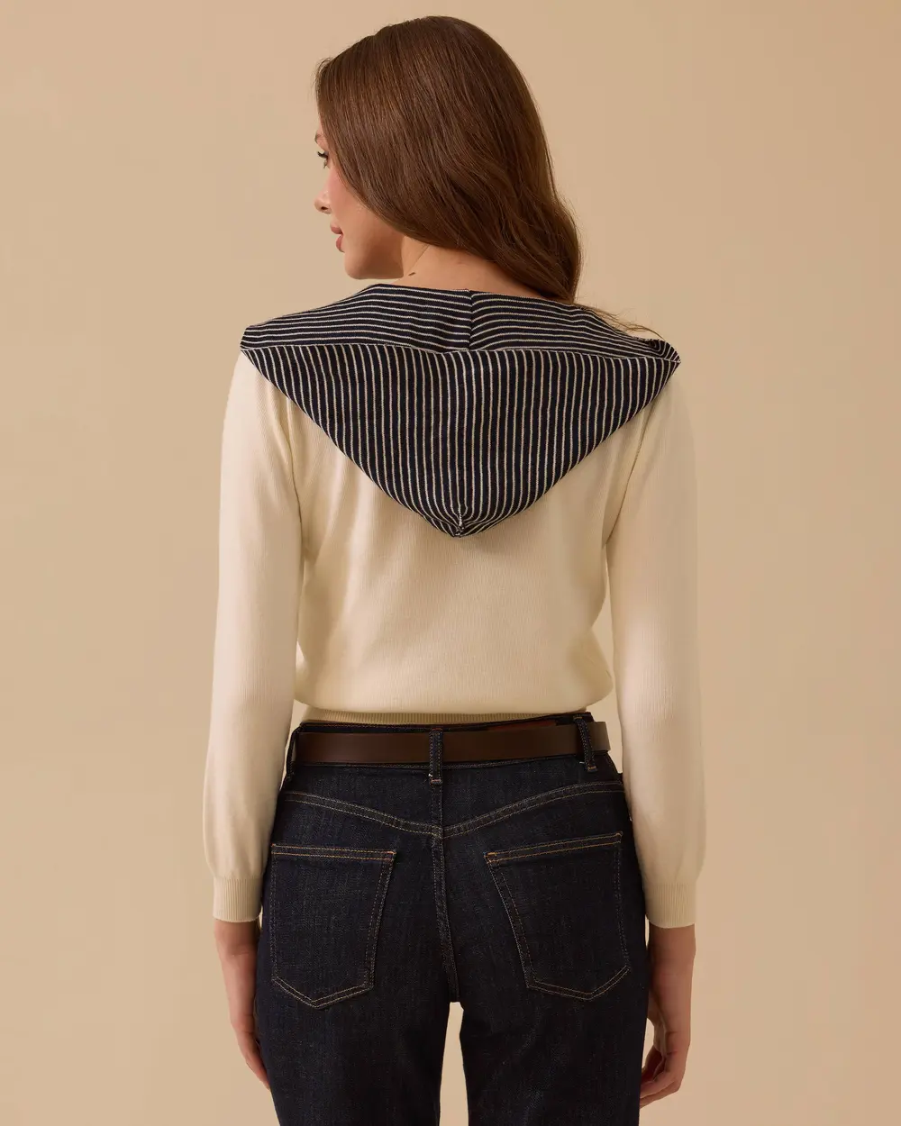 Şerit Detaylı Bağlama Yaka Triko