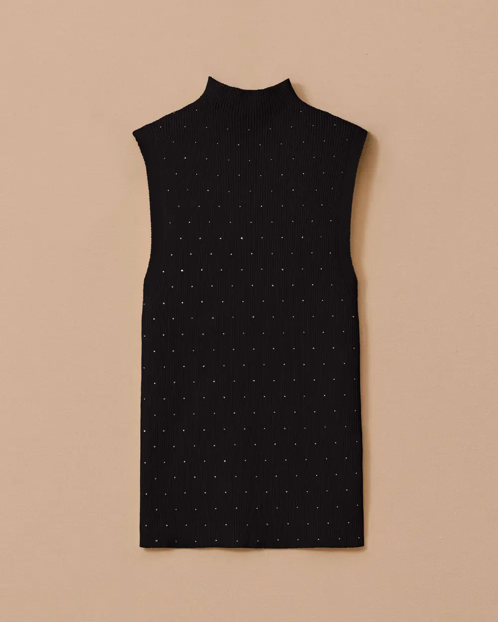 Taş Detaylı Triko Kolsuz Bluz