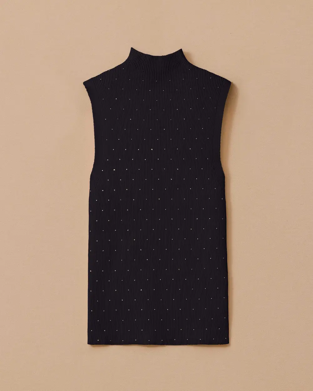 Taş Detaylı Triko Kolsuz Bluz