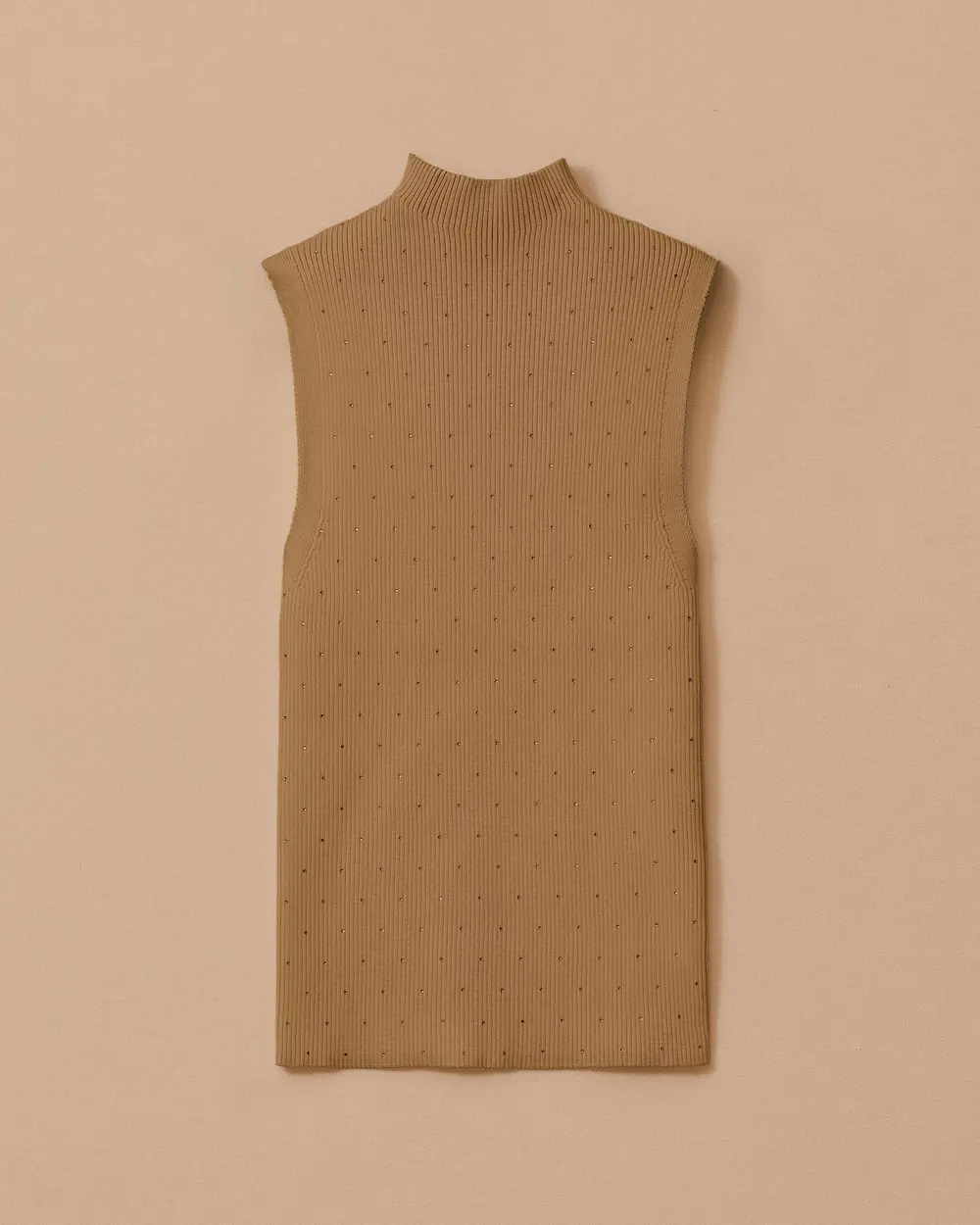 Taş Detaylı Triko Kolsuz Bluz