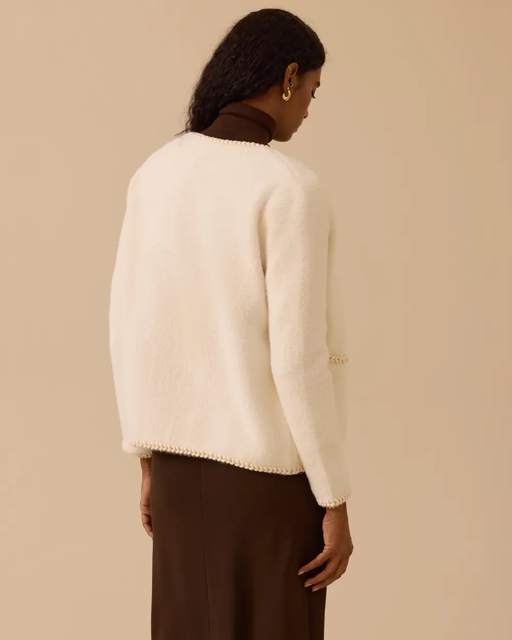 Düğme Detaylı Triko Hırka