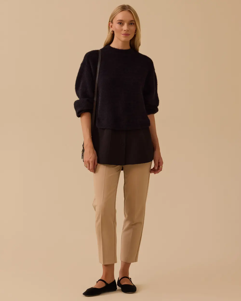 Çift Kumaşlı Triko Kazak