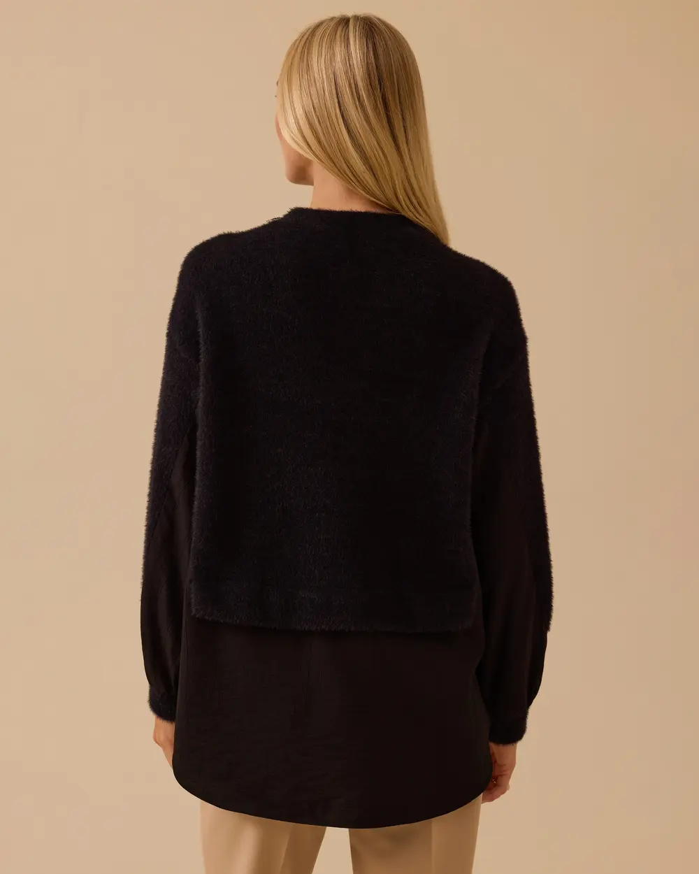 Çift Kumaşlı Triko Kazak