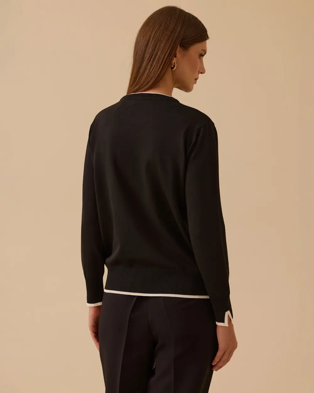 Biye Detaylı Lastikli Triko Bluz