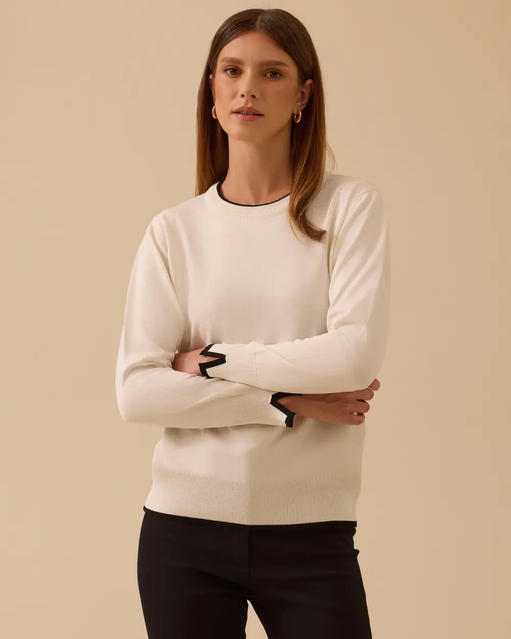 Biye Detaylı Lastikli Triko Bluz