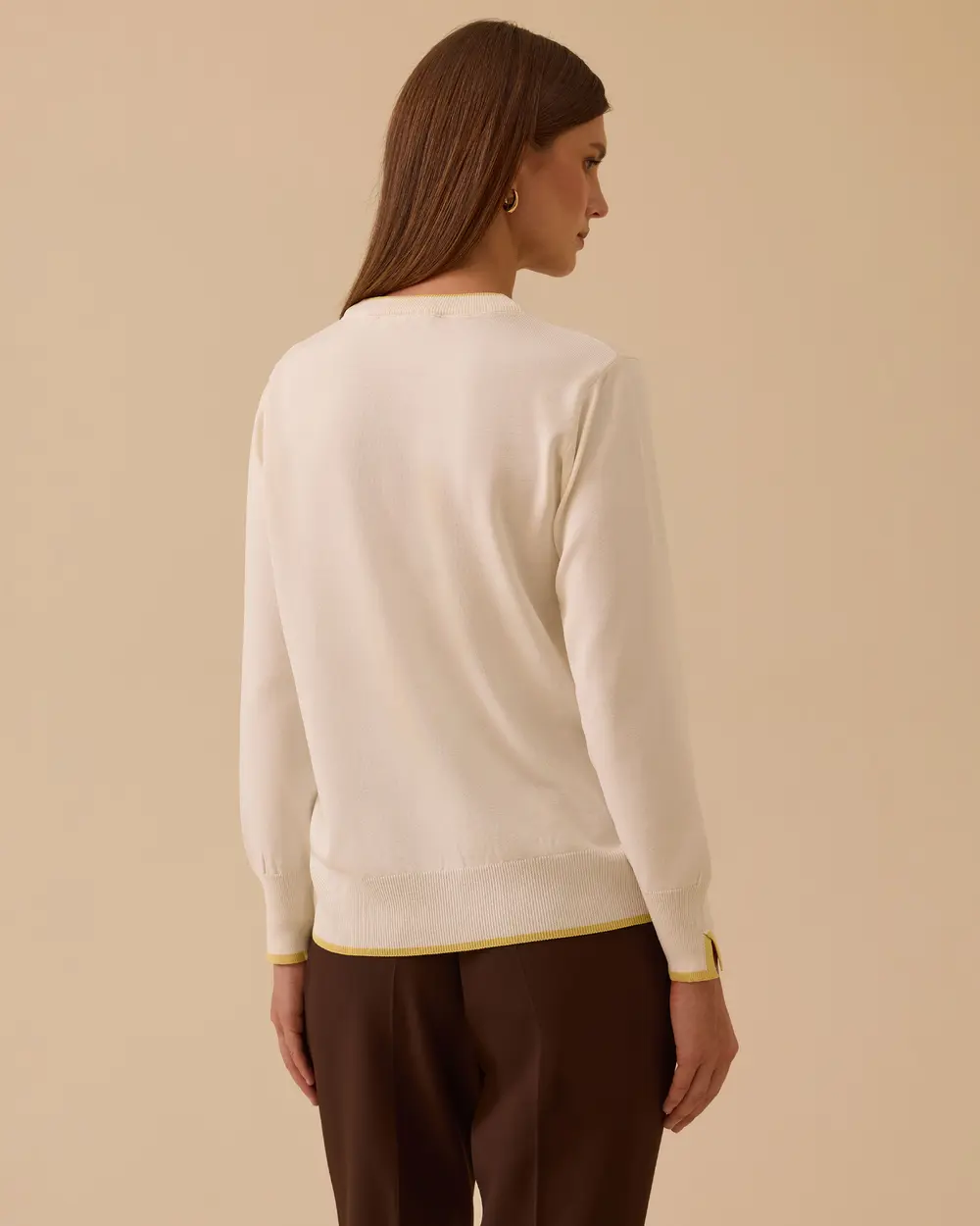 Biye Detaylı Lastikli Triko Bluz