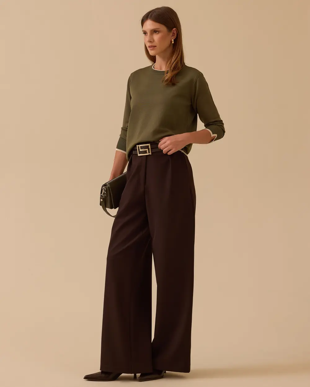 Biye Detaylı Lastikli Triko Bluz