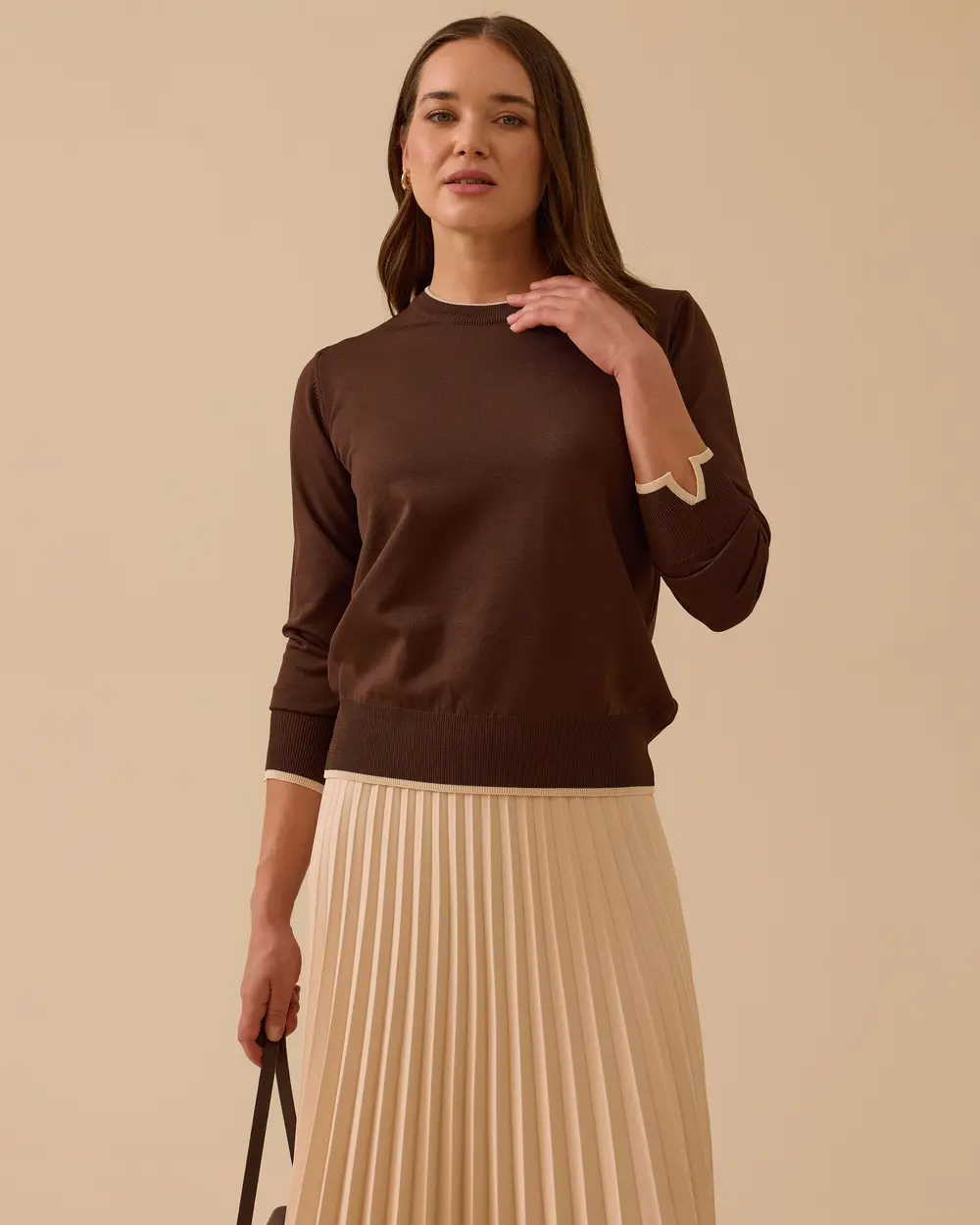 Biye Detaylı Lastikli Triko Bluz