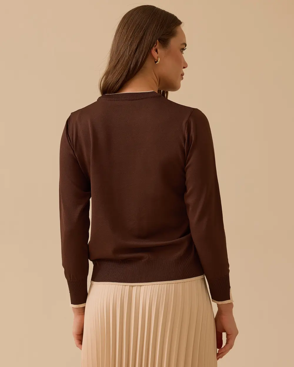 Biye Detaylı Lastikli Triko Bluz