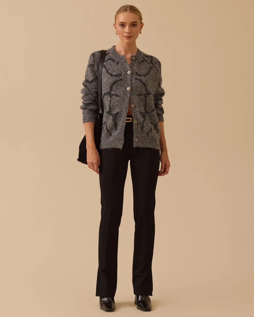 Desenli Triko Hırka