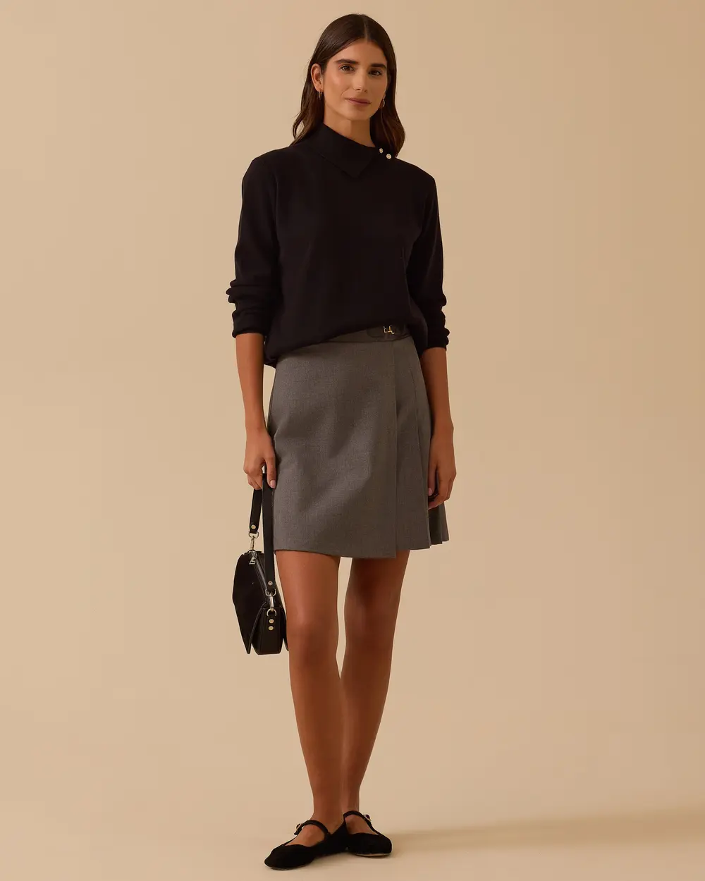 Düğme Detaylı Triko Kazak