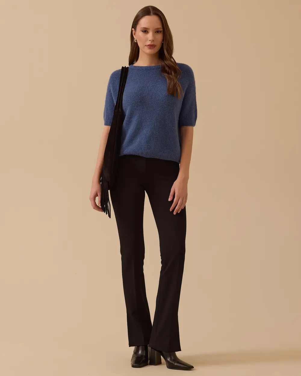 Kısa Kollu Triko Bluz